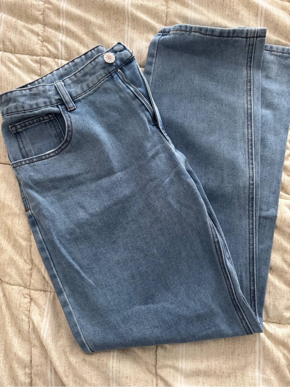 SHEIN Men's Straight Light Blue Denim Jeans